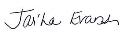 A close-up of a signature